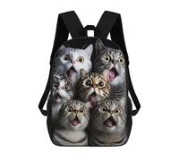 sinyumoney Kids Surprised Cats Compilation Backpack for Boys And Girls, Kid Backpack Travel Bagpack School Bag for Teenagers 17inch