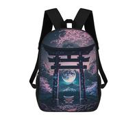sinyumoney Kids Torii Gate Moonlit Night Backpack for Boys And Girls, Kid Backpack Travel Bagpack School Bag for Teenagers 17inch