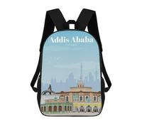 sinyumoney Kids Travel to Addis Ababa Backpack for Boys And Girls, Kid Backpack Travel Bagpack School Bag for Teenagers 17inch