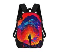 sinyumoney Kids Vibrant Lava Flow Backpack for Boys And Girls, Kid Backpack Travel Bagpack School Bag for Teenagers 17inch