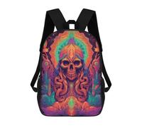 sinyumoney Kids Vibrant Skull Artwork Backpack for Boys And Girls, Kid Backpack Travel Bagpack School Bag for Teenagers 17inch