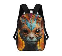 sinyumoney Kids Whimsical Cat Portrait -3 Backpack for Boys And Girls, Kid Backpack Travel Bagpack School Bag for Teenagers 17inch