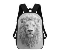 sinyumoney Kids White Lion Portrait Backpack for Boys And Girls, Kid Backpack Travel Bagpack School Bag for Teenagers 17inch