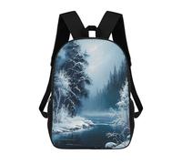 sinyumoney Kids Winter Wonderland Oil Pain Backpack for Boys And Girls, Kid Backpack Travel Bagpack School Bag for Teenagers 17inch