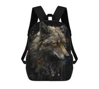 sinyumoney Kids Wolf Enchanted Isle Backpack for Boys And Girls, Kid Backpack Travel Bagpack School Bag for Teenagers 17inch