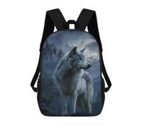 sinyumoney Kids Wolf Moon Castle Night Backpack for Boys And Girls, Kid Backpack Travel Bagpack School Bag for Teenagers 17inch