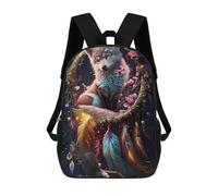 sinyumoney Kids Wolf Spirit Dreamcatcher Backpack for Boys And Girls, Kid Backpack Travel Bagpack School Bag for Teenagers 17inch