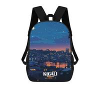 sinyumoney Kigali Rwanda Cityscape at Night School Bags Secondary Causal Travel High School Bags for School/Work/Travel 17inch