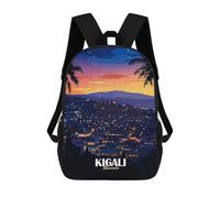 sinyumoney Kigali, Rwanda Cityscape at Night School Bags Water Resistant School Bag Business Backpack for Campus Outdoor Travel Sports 17inch