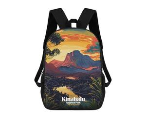sinyumoney Kinabalu National Park, Malaysia Backpacks 3D Printed Kids School Backpack Outdoor Casual Daypack Fashion Casual Children Backpacks Cute Travel Bags 17inch