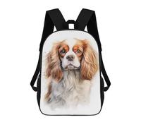 sinyumoney King Charles Spaniel Dog Backpacks Kids Student Schoolbag 3D Printed Backpacks Elementary And Middle School Students Backpacks for Boys Girls 17inch