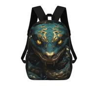 sinyumoney King Cobra Children's School Backpack Fashion Casual 17inch 3D Printed School Bags Boy School Backpack Large Backpack