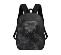 sinyumoney King Cobra in Black Smoke Backpack School Bag Lightweight Schoolbag Dayback Bookbag College for Girl, Teen Girls 17inch