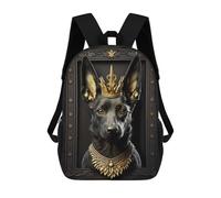 sinyumoney King Dog Golden Art Deco Rucksack Computer Rucksack for School/Work/Travel for Camping Outdoor Adventures And Daily Travel 17inch