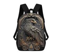 sinyumoney King Golden Eagle Art Deco 3D Printed Children's 17 Inch Backpacks 3D Printed Casual School Bag for Boys Elementary And Middle