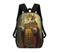 sinyumoney King Hamster Children's Backpacks School 3D Printed Bag Bookbag for Kids Travel Rucksacks Boy Girl Book Bags Kids School Bag 17inch