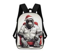 sinyumoney King Kong Christmas Backpack 3D Printed Children's School Backpack for Kids High Capacity Travel Rucksacks Book Bags Kids School Bag Back Pack 17inch