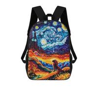 sinyumoney King Lion Abstract Art School Bags School Secondary High School College Backpack Travel for Campus Outdoor Travel Sports 17inch