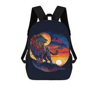 sinyumoney King Lion Backpack School Water Resistant Travel Backpack Computer Bag for Girls Boys Teenage 17inch