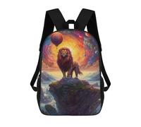 sinyumoney King Lion School Bags Lightweight Airport College Students Back Pack for School/Work/Travel 17inch