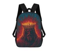 sinyumoney King of Fire Epic Fantasy Poster Backpack for School 3D Printed Boys Girls School BagChildren Bookbag Travel Rucksack 17inch