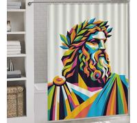sinyumoney King of The Gods Zeus Anti-Mould Proof Resistant Quick Drying Proof Resistant Hilarious Bath Curtain for Stalls Bathtubs 64.17x70.87Inch（163x180cm）