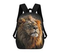 sinyumoney King of The Jungle Lion -1 3D Printed 17inch Kids School Bag Rucksacks Children's School Fashion Casual Back Pack High Capacity Travel Book Bags