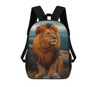 sinyumoney King of The Jungle Lion Backpack School Bag Lightweight Casual Daypack School Backpacks for Teenage Girls Boys Women Men 17inch