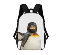 sinyumoney King Penguin Selfie Backpacks 3D Printed Kids School Backpack School Bag Fashion Rucksacks for Boys Elementary And Middle School Students 17inch