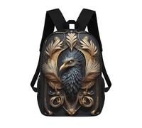 sinyumoney King Phoenix Art Deco Children's 17 Inch School Backpack 3D Printed Cool Knapsack for Kids Travel Rucksacks Book Bags Kids School Bag
