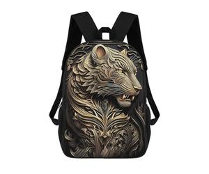 sinyumoney King Predator Tiger Backpack School Work Business College School for Men, Women & Teenage Boys 17inch