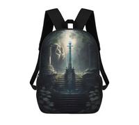 sinyumoney King Sword Backpack School Bag Lightweight Schoolbag Dayback Bookbag College for Girl, Teen Girls 17inch