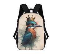 sinyumoney Kingfisher Bird Wizardry School Backpack for Girls Backpack Water Repellent Casual Daypack Lightweight Rucksack Boy Girl School Backpack 17inch