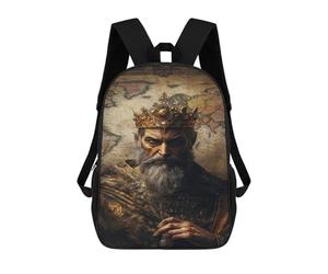 sinyumoney King's Crown Portrait Backpack School Bag Daypacks Business Backpack Water Resistant Bookbag for Girls Boys Teenage 17inch