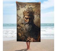 sinyumoney King's Crown Portrait Bathroom Towels Set for Smooth Skin Quick Drying Durable Beach Towel Beach & Swimming Pool 130cm*80cm