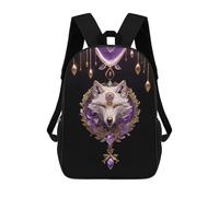 sinyumoney Kintsugi Art Wolf 3D Printed Children's 17 Inch Backpacks 3D Printed Casual School Bag for Boys Elementary And Middle