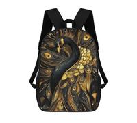 sinyumoney Kintsugi Peacock School Backpack Water Resistant School Bag Business Backpack for Boys/Girls/Teenagers 17inch