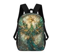 sinyumoney Kintsugi Phoenix Bird Kids School Backpack School Bag 3D Printed School Bag for Boys Elementary And Middle School Students 17inch