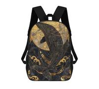 sinyumoney Kintsugi Whale Children's Backpack, 3D Printed School Backpack, Backpack for Boys Girls, Adjustable School Bag for Primary School 17inch