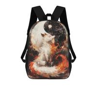 sinyumoney Kitsune And Yin Yang Backpack School Bag Water Resistant School Bag Business Backpack - Perfect for Travel, Work And Daily Use 17inch
