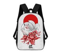 sinyumoney Kitsune Japanese Fox Backpack 3D Printed Kids School Backpack High Capacity Travel Backpacks Book Bags Kids Backpack 17inch