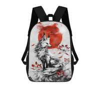 sinyumoney Kitsune Japanese Fox Backpack School Water Resistant Computer Rucksack for Boys/Girls/Teenagers 17inch