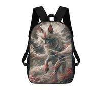 sinyumoney Kitsune Japanese Fox Children's 17 Inch School Backpack 3D Printed Cool Knapsack for Kids Travel Rucksacks Book Bags Kids School Bag