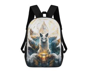 sinyumoney Kitsunes Realm of Enlightenment Backpack School Work Laptop Backpack Rucksack Bag for Men, Women & Teenage Boys 17inch