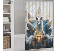 sinyumoney Kitsunes Realm of Enlightenment Shower Curtain Waterproof Mould 100% Polyester Fabric Washable Bathroom Decor Curtains for Bathroom Wet Room 53.54x70.87Inch（136x180cm）