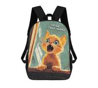 sinyumoney Kitten Craves Violence Meme Kids Backpack Girls 3D School Bags, Children's Rucksack Toddler Schoolbag,Casual Daypacks Fashion Bookbag Bag 17inch