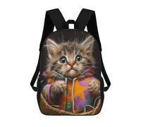 sinyumoney Kitten in Colorful Hoodie Backpack School Bag Business Durable Laptop Bag for Boys/Girls/Teenagers 17inch