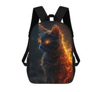 sinyumoney Kitten On Fire Children’s Backpack Girls Boys, Rucksack Bag, Daypack, Primary School, Perfect for Back to Kids School Or PE, Gifts And Travel 17inch