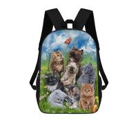 sinyumoney Kitten Playing in Garden School Backpack Water Resistant Travel Backpack Computer Bag - Perfect for Travel, Work And Daily Use 17inch