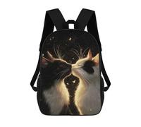sinyumoney Kitty Love in Space Backpack School Bag Lightweight Airport College Students Back Pack for School/Work/Travel 17inch
